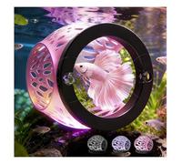 Floating Betta Hideout Cave & Shrimp Cave | Aquarium Floating Betta Skin | Betta or Shrimp Feeder | Multi-Function Resting Hideout Hammock & Small Fish Feeding Ring | Aquarium Decor Accessory (Pink)