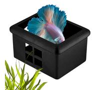 Floating Betta Hides - Aquarium Betta Shelter Box, Multi-Purpose Feeding Hammock, Decorative Tank Accessory | Safe Transparent Design Supporting Dorm Home Office Hotel Restaurant Room Fish