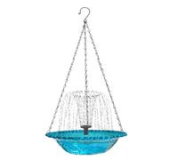 Floating Bird Feeder Fountain, Solar Powered, Blue, Hanging Bird Bath, With Solar Pump, Garden Outdoor Décor, Attracts Birds, Central Water Flow