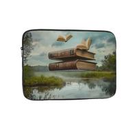 Floating Books on The Lake Patterned Laptop Case Essential Accessory for Commuting and Office Use - 13 inch