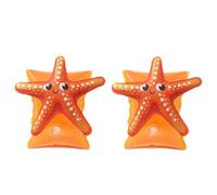 Floating Bracelets for Pool - 2 Pcs Symmetrical Support System, Synthetic Skin Friendly Cover, Lightweight Portable Buoyancy Trainer, High Visibility Orange External A
