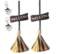 Floating Broom Halloween, 25.98in Haunted Dancing Witch Broomstick, Flying Witches Broom with Spooky Laughing for Halloween Party Decoration Gift, Voice-Activated Sensing(2pcs)