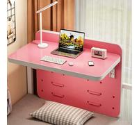 Floating Bunk Bed Desk for Dorm Rooms, Foldable Hanging Table with Adjustable Railing Hooks, Wood Space Saving Tray for College Dormitory