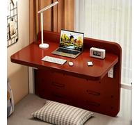 Floating Bunk Bed Desk for Dorm Rooms, Foldable Hanging Table with Adjustable Railing Hooks, Wood Space Saving Tray for College Dormitory