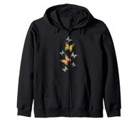 Floating butterflies in vintage broken colors Zip Hoodie