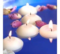 Floating Candle Water 12 Pack I White I Clean Burn I Long Burning Time of 8-10 Hours I D 7×3cm