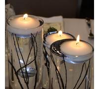 Floating Candle Water 24 Pack I White I Clean Burn I Long Burning Time of 8-10 Hours I D 7×3cm