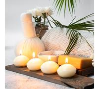 Floating Candle Water 36 Pack I White I Clean Burn I Long Burning Time of 8-10 Hours I D 7×3cm