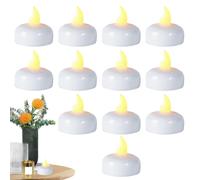 Floating Candles LED Water Tea Lights 1.5x1.5 Inch Waterproof Flickering Lights for Weddings Home Decor Pool Centerpieces