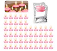 Floating Candles Pink, Pack of 50 Floating Candles, Water Candles, Floating Candles, Unscented Floating Candles, Tea Lights Candles for Wedding Pool, Valentine's Day Bathtub, Christmas Decoration