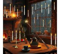 Floating Candles with Magic Wand Remote,10Pcs Hanging Magic Candle Electric Candle, Flameless LED Candle Flameless Candles for Christmas, Wedding, Halloween, Birthday Party