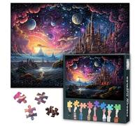 Floating Castle 1000 Piece Puzzle for Adults, Fantasy | 1000-piece jigsaw with poster & lettered backs; for fantasy fans, quiet evenings, or framed wall art. Size 27.5x19.7 in