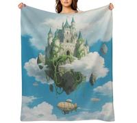 Floating Castle Flannel Throw Blanket Super Soft Lightweight Throw Blanket Fuzzy Comfy Flannel Blankets Warm Plush Throw Blankets for Couch Sofa Bed 30"x40"