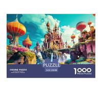 Floating Castle Jigsaw Puzzles Puzzle for Adults Kids. 1000 Piece Waterfall Flora Great Gifts Challenge Toy Educational Games Home Decoration for Adults& Kids Age 14 Years Up 52x38cm/1000pcs