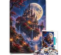 Floating Castle Moon Waterfall Paper Puzzle 1000pcs (38x26cm) for Adults | For a seasonal gift for jigsaw enthusiasts, this adult jigsaw puzzle with 1000 pieces suits calm, screen-free leisure.