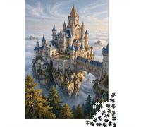Floating Castle Recycled Paper Jigsaw Puzzle 1000 Piece Fantasy Neuschwanstein Castle Memory Improvement Party Game 52x38cm/1000pcs