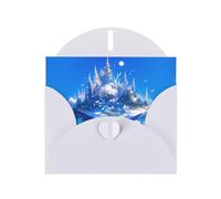 Floating Castle White Patterns greeting card 6x4 inches with envelope, covering birthdays, weddings and other occasions