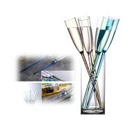 Floating Champagne Flutes,Floating Champagne Flutes Pool,Floating Champagne Glasses for The Pool,Champagne Flutes Plastic,Champagne Plastic for Pool Floating,Summer Beach Party (Colorful-6pcs)