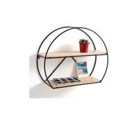 Floating Circle Shelves|Metal & Wood Circle Round Wall Storage Wall Mounted |2 Tier