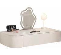 Floating Corner Desk with Drawers, Wall-Mounted Vanity Makeup Table, Small Dressing Table, Wood Shelf with Storage