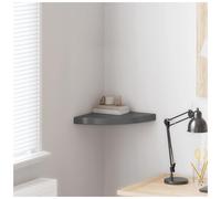Floating Corner Shelf High Gloss Grey 35x35x3.8cm Honeycomb MDF Metal Invisible