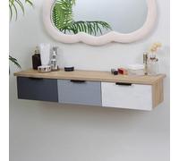 Floating Corner Wall-Mounted Commode with Sto 45.4 kg Capaci Perfect for Bedroom and Living Room Slish Space-Saving Design Modern Home Fur
