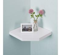 Floating Corner Wall Shelf White Lilac, Oak, Black MDF Wood Display Shelves