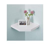 Floating Corner Wall Shelf White MDF Wood Display Shelves G-0071
