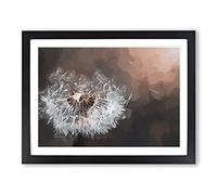 Floating Dandelion Seeds In Abstract Modern Art Framed Print | A4 Black Framed Wall Art | Ready to Hang | Abstract Fantasy Picture | Living Room Bedroom Lounge Office