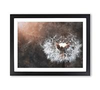 Floating Dandelion Seeds Painting Modern Art Framed Print | A3 Black Framed Wall Art | Ready to Hang | Modern Historical Picture | Living Room Bedroom Lounge Office