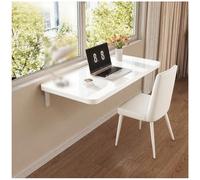 Floating Dining Table with Drop Leaves Space-Saving Wooden Desk Wall-Mounted Folding Table for Home Office Kitchen White 20x60cm Compact Design