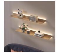 Floating Display Shelf with Illuminated LED Light and Transformer, Versatile Metal Wall Mounted Light-Emitting Shelves, Wall Decor Lighted Hanging Stand (Color : Gold, Size : 60x15x6cm)