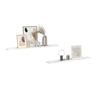 Floating Display Shelves 2 Pcs Engineered Wood Wall Mounted Shelf Set