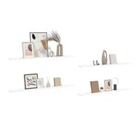 Floating Display Shelves 4 Pcs Engineered Wood Wall Mounted Shelf Set