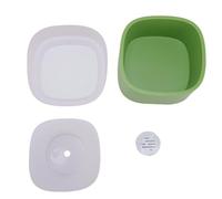 Floating Dog Water Bowl Elevated Non Spill Splash Proof Dust Proof Pet Water Feeder for Medium Large Dogs with Floating Design Safe PP Material 20x20x12cm Includes 3 Bowls 1 Filter (Green)