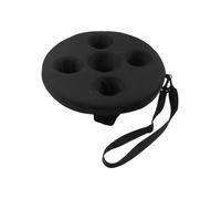 Floating Drink Holder, 5-Cup Pool Float Tray with Foam and Cloth, Portable Beverage Server for Swimming Pool, Beach, Lake, Hot Tub, Black