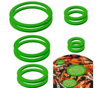 Floating Feeding Rings - 10pcs Aquarium Fish Food Support Ring | Floating Fish Corral for Turtles and Tropical Fish, Adjustable Plant Barrier for Goldfish, Fish
