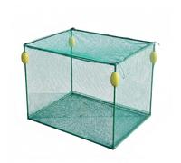 Floating Fish Cage, Heavy-Duty Plastic-Coated Steel Frame Livewell Basket, Submersible Fishing Net Isolation for Anglers' Bait, Lobster, Eel Keeping(64x64x64cm)