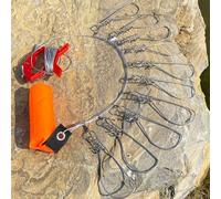 Floating Fish for stringer Set 5m Prevents Loss Floating Fish | 5m stainless wire, includes float and spike, holds 5 fish, rust resistant, visible buoy design