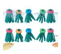 Floating Fish Mop Set - 10pcs Reusable Breeding Mop with Foam Ring | Fish Spawn Pads for Snails, Turtles, Amphibians, Rainbows, Freshwater Aquariums Breeding