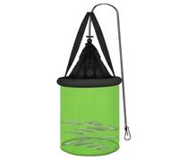 Floating Fishing Basket - Green, Portable Fish Basket For Crayfish, Multifunctional Live Caught Storage Cage, Mesh Design, 14x10 Inch, Float Ring | Son, Father, Grandfather, Uncle, Men, Hu