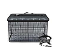 Floating Fishing Basket, Reflective Fishing Net, 19.69 x 15.35 x 9.45 inches, Foldable Cage, Live Catch Trap, Stainless Steel Frame, 60 cm Length, Ideal for Stream, Sea, Rock, Outdoor Adventures