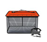 Floating Fishing Basket, Reflective Foldable Net Cage for Live Catch, Heavy-Duty Portable Trap with Buoyancy Ring, Durable Mesh Storage Stream, River, Sea, Fishing