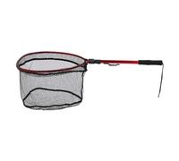 Floating Fishing Net Fish Landing Net Collapsible Lightweight Foldable Rubber Mesh Safe Catch Release for Kayak Canoe Streams Rivers Aluminum Alloy Handle 360g (Red)