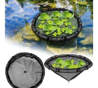 Floating Flora Fish Barrier,Floating Island Planter for Ponds,Plant Protector Fine Mesh Floating Pond Corral with Lifting Ring,NEW Black Round Floating Plant Ring,Water Features Pond Decoration