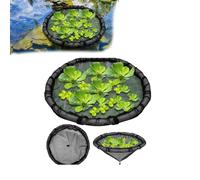 Floating Flora Fish Barrier, Floating Island Planter, Water Features Pond Decorations, Fine Mesh Floating Island Plant Protector with Lifting Ring for Protect Your Floating Plants (60cm)