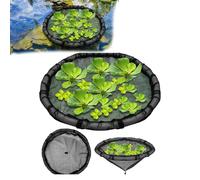 Floating Flora Fish Barrier, Floating Island Planter, Water Features Pond Decorations, Fine Mesh Floating Island Plant Protector with Lifting Ring for Protect Your Floating Plants (80cm)