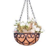 Floating Floral Basins - Decorative Vine Swings | Circular Botanical Support, Synthetic Stone Pot, Backyard Landscape Basket, Elevated Scenery Tub, Durable Courtyard Greenery Ornaments