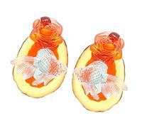 Floating Floral Earrings Smooth Resin Design Lightweight Comfortable Wear Party Jewelry Handcrafted Resin Earrings Detailed