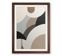 Floating Forms Minimalist Framed Wall Art Print A4 (29.7×21cm) Walnut, Wall Decor for Living Room, Bedroom, Office & Home, Ready to Hang, Art Gift